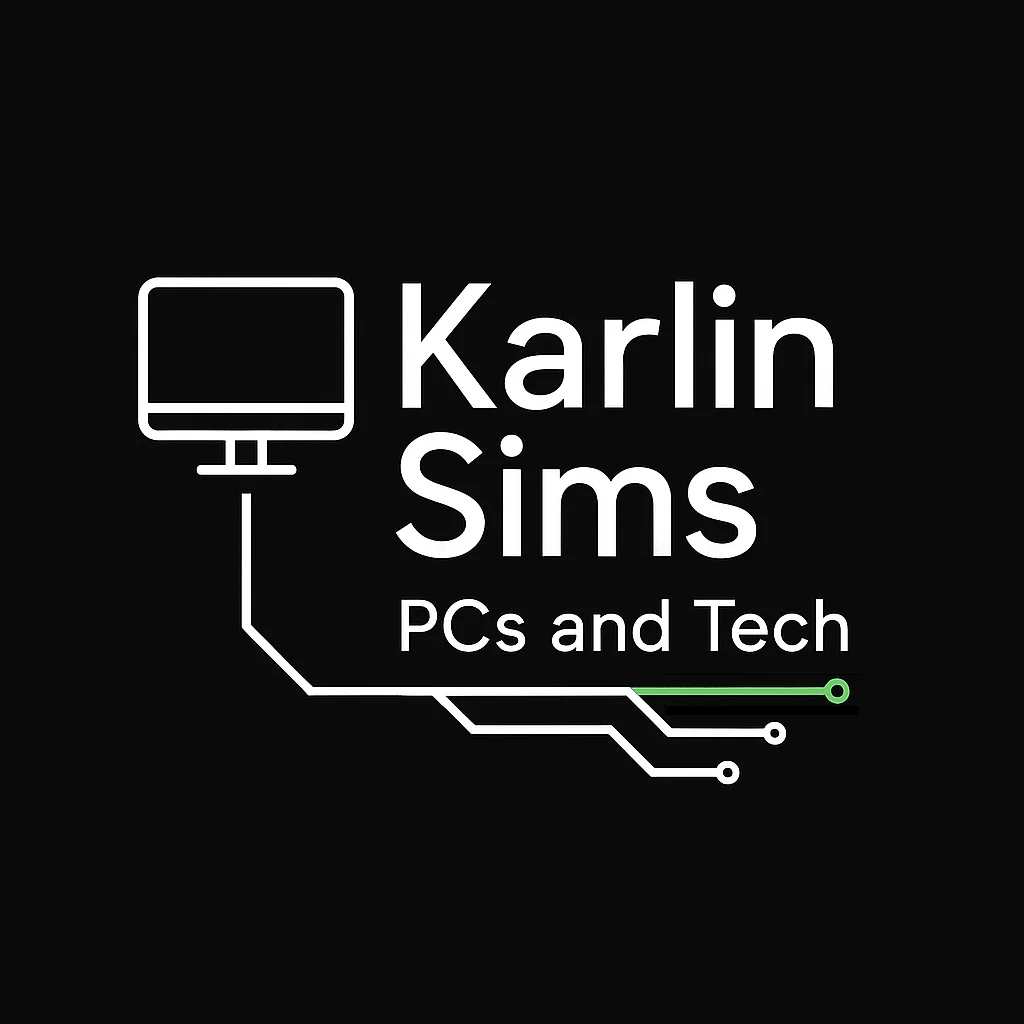 Karlin Sims - PCs and Tech Logo