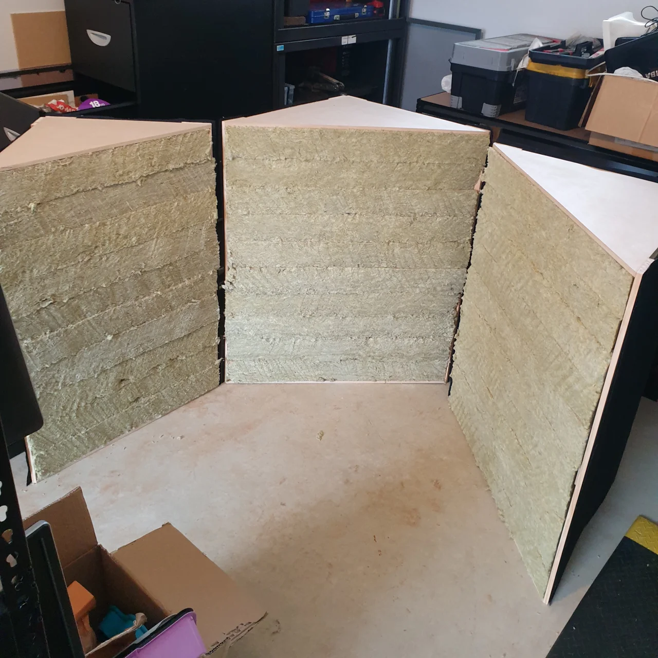 Bass trap frames built added insulation