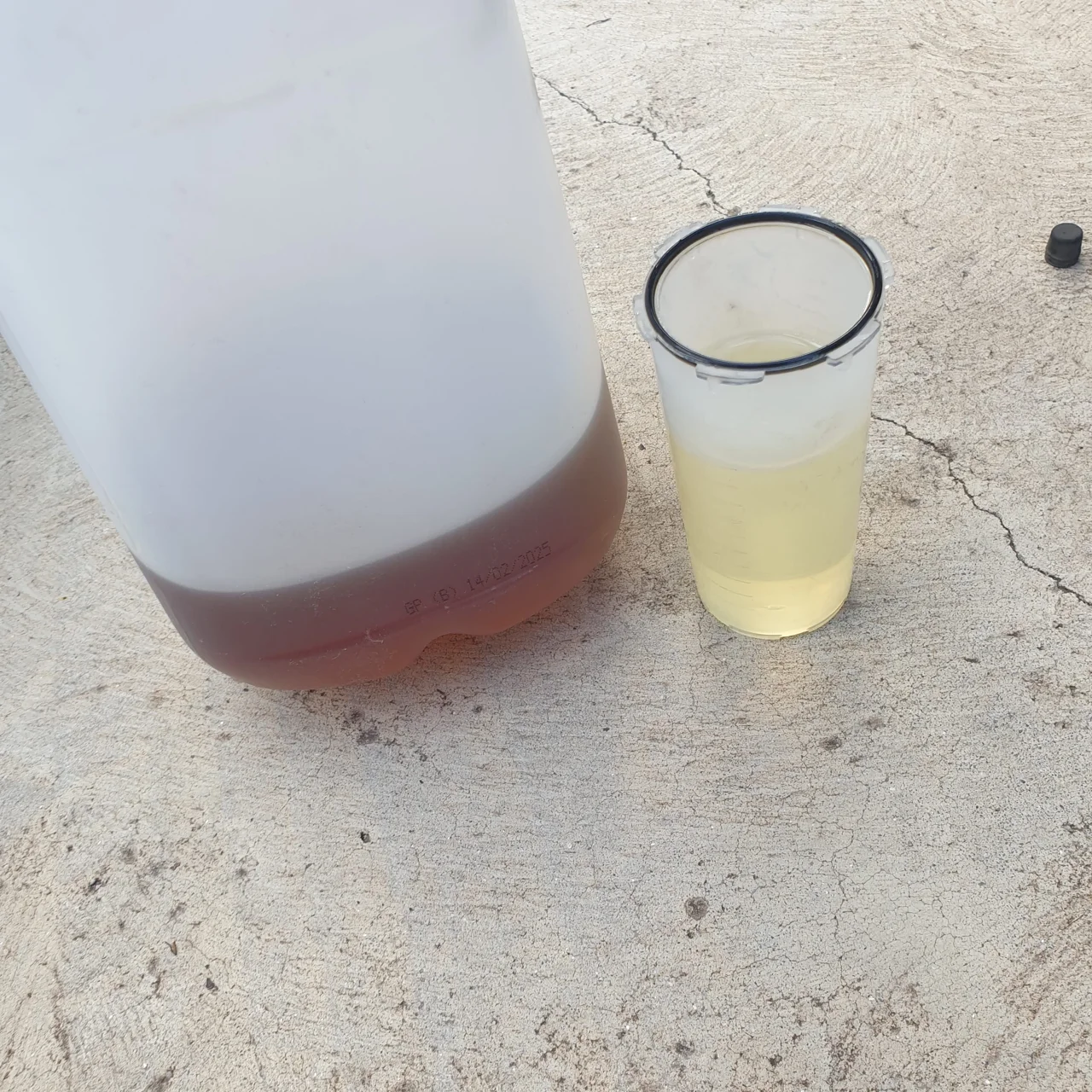 Old brake fluid to new brake fluid comparison