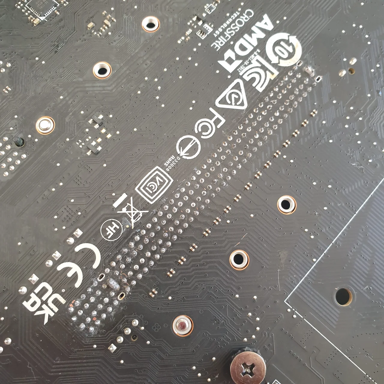 Motherboard underside