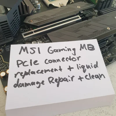 Replacing a liquid-damaged PCIe port